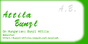 attila bunzl business card